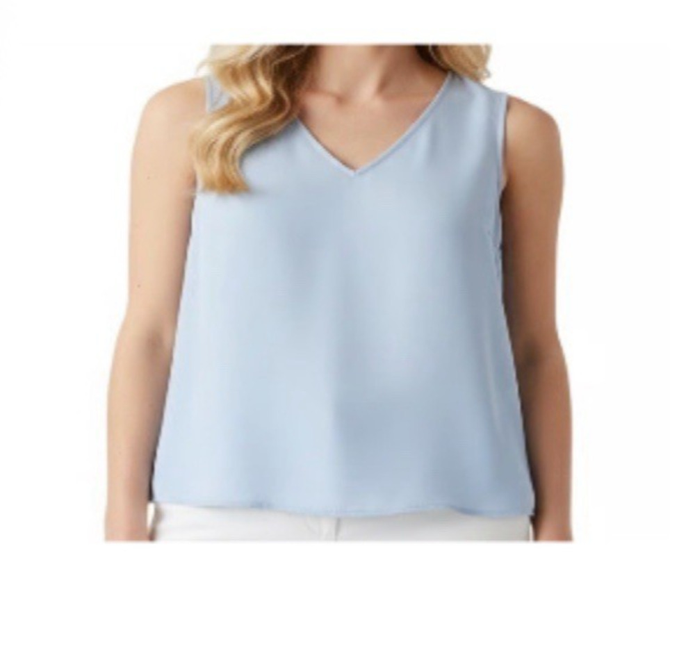 Nordstrom Tank Womens Large NEW Blue Pullover Career Office Sleeveless Blouse